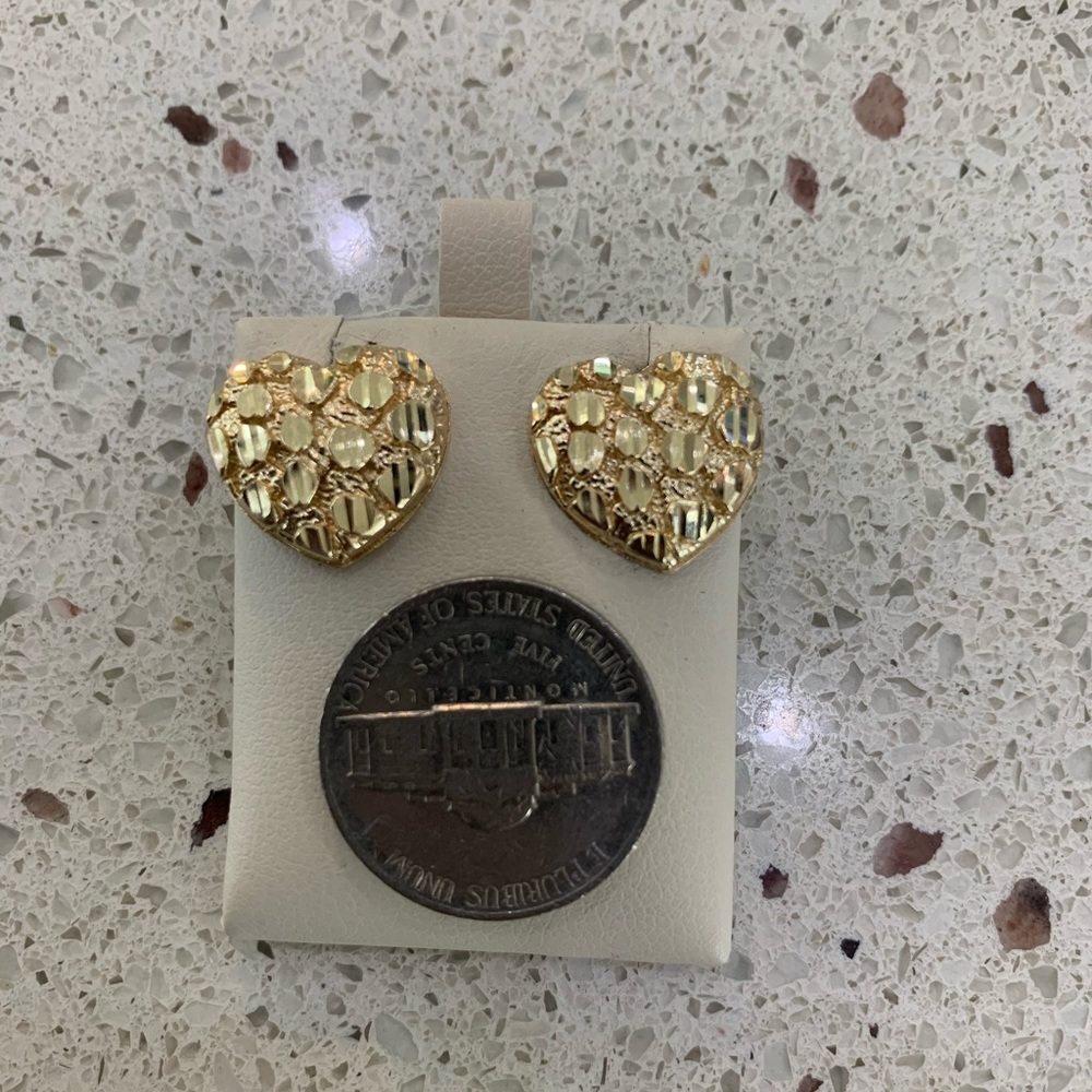 Nugget Bubble Heart Earrings